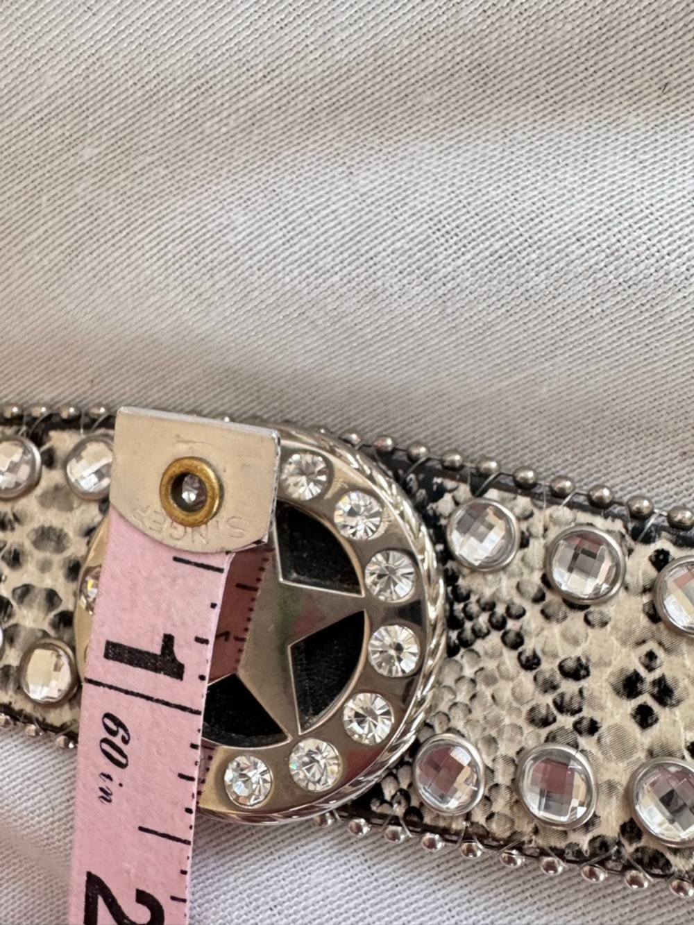 Blazin Roxx Western Star Belt Silver Rhinestone Crystal Snake Scallop Large NWOT - Picture 9 of 11